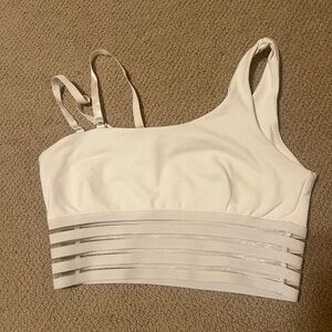 Bombshell Sportswear White Strappy Crop Top
